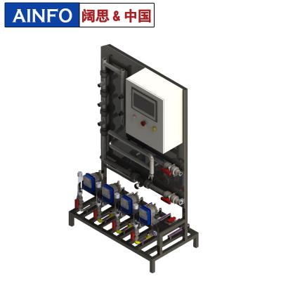 通過在線監(jiān)測藥劑濃度控制加藥量，在線ORP檢測儀控制殺菌劑的投加，在線PH檢測儀控制濃硫酸的投加，電導率控制排污